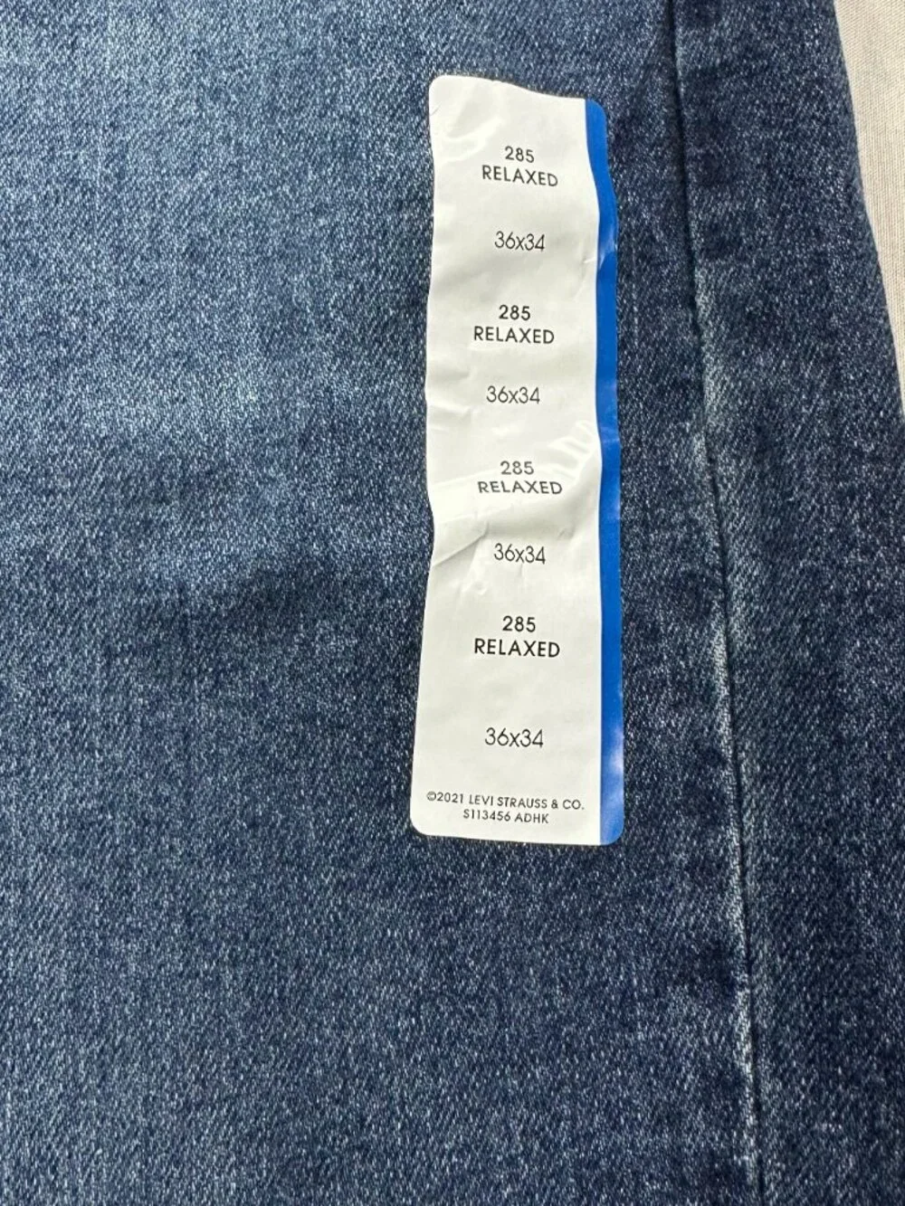 Denizen from Levi's 285 Relaxed Fit Jeans Men's 36x34 Straight Leg Blue Denim NW